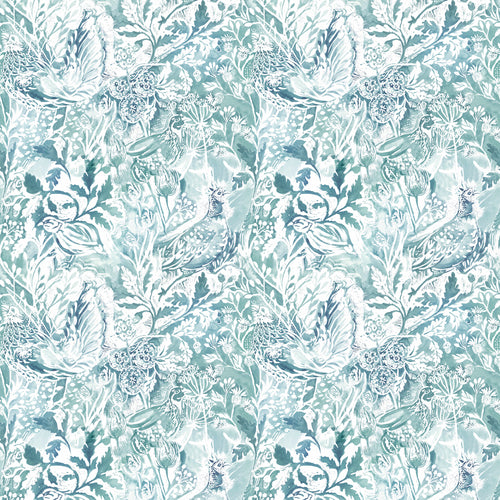 Floral Blue Fabric - Rothesay Printed Cotton Fabric (By The Metre) Duck Egg Voyage Maison