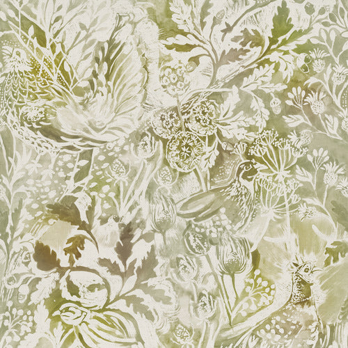 Floral Yellow Fabric - Rothesay Printed Cotton Fabric (By The Metre) Mustard Voyage Maison