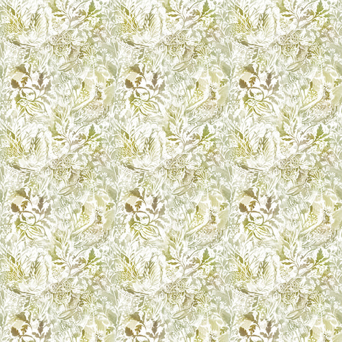 Floral Yellow Fabric - Rothesay Printed Cotton Fabric (By The Metre) Mustard Voyage Maison