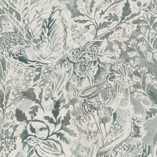 Woodland Grey Fabric - Rothesay Printed Cotton Fabric (By The Metre) Stone Voyage Maison