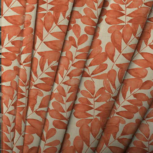 Floral Orange M2M - Rowan Printed Made to Measure Curtains Amber Voyage Maison