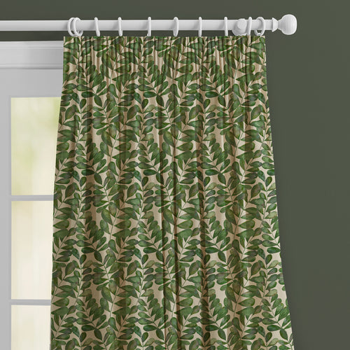 Floral Green M2M - Rowan Printed Made to Measure Curtains Apple Voyage Maison