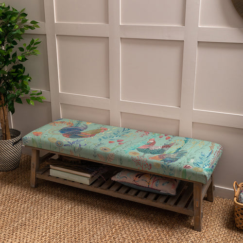 Animal Blue Furniture - Rupert  Bench Bilbury Flock Robins Egg Voyage Maison