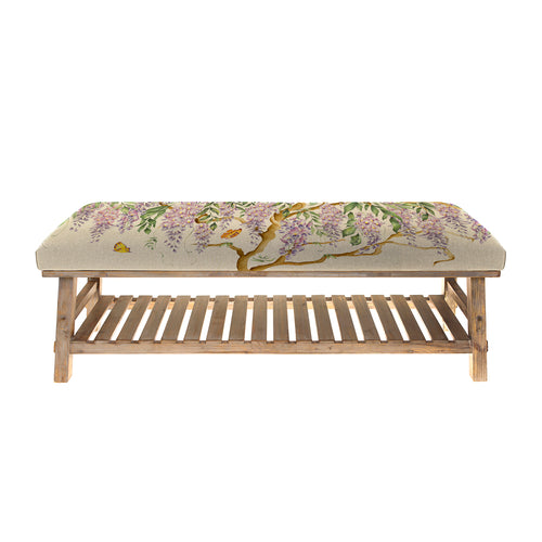 Floral Purple Furniture - Rupert  Bench Mariposa Natural Voyage Maison