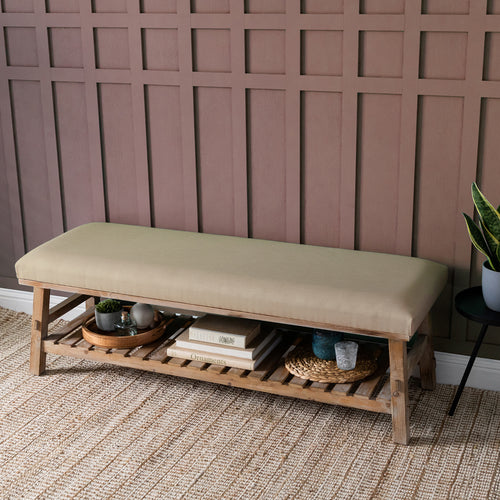 Plain Beige Furniture - Rupert  Bench Tivoli Caramel Additions