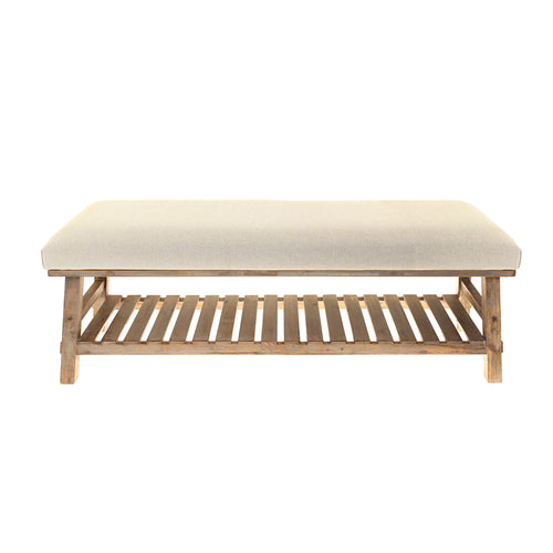 Plain Cream Furniture - Rupert  Bench Tivoli Linen Additions
