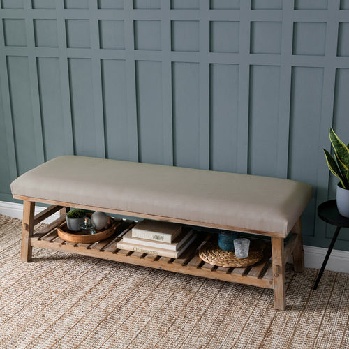 Plain Grey Furniture - Rupert  Bench Tivoli Silver Additions