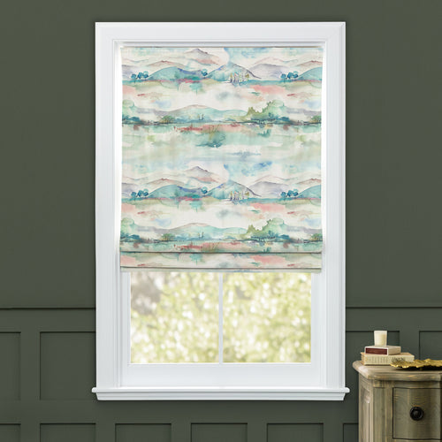 Abstract Blue M2M - Russet Shores Printed Cotton Made to Measure Roman Blinds Default Voyage Maison