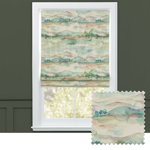 Abstract Blue M2M - Russet Shores Printed Cotton Made to Measure Roman Blinds Default Voyage Maison