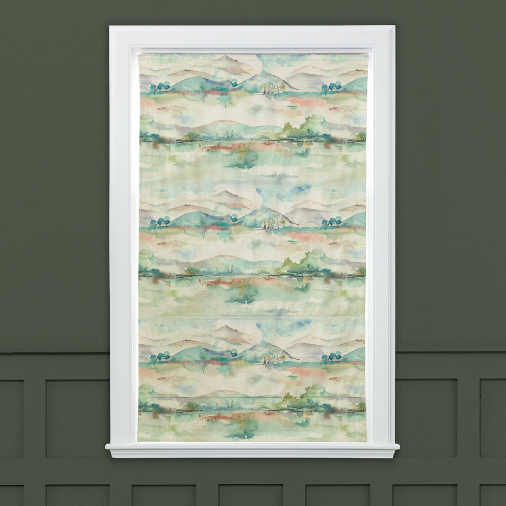 Abstract Blue M2M - Russet Shores Printed Cotton Made to Measure Roman Blinds Default Voyage Maison