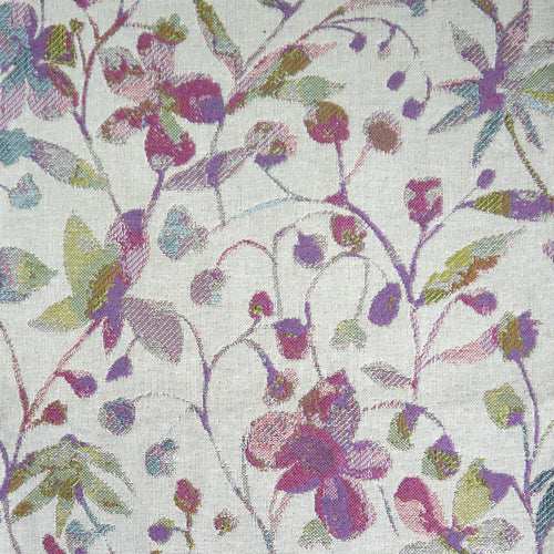 Floral Purple Fabric - Rydal Woven Jacquard Fabric (By The Metre) Lilac Voyage Maison