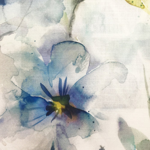 Floral Blue Fabric - Samarinda Printed Cotton Fabric (By The Metre) Pacific Voyage Maison