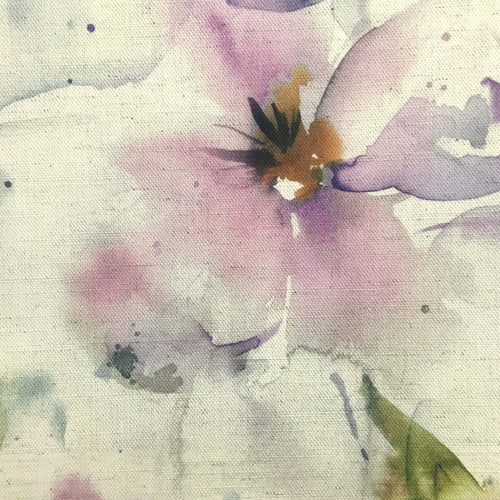 Floral Pink Fabric - Samarinda Printed Cotton Fabric (By The Metre) Summer Natural Voyage Maison