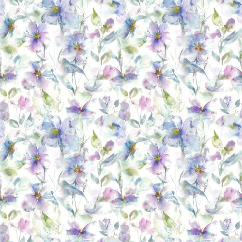 Floral Purple Fabric - Samarinda Printed Cotton Fabric (By The Metre) Violet/Natural Voyage Maison