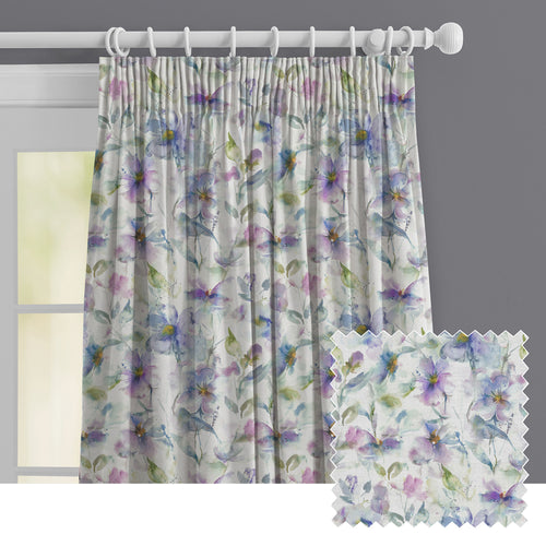 Floral Purple M2M - Samarinda Printed Made to Measure Curtains Violet Voyage Maison