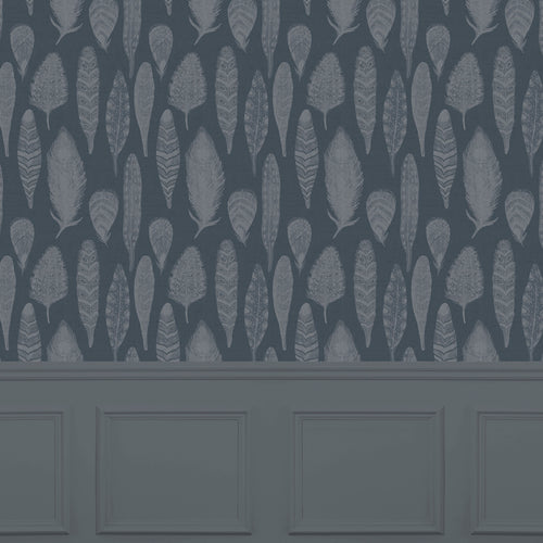 Floral Grey Wallpaper - Samui Damask  1.4m Wide Width Wallpaper (By The Metre) Charcoal Voyage Maison