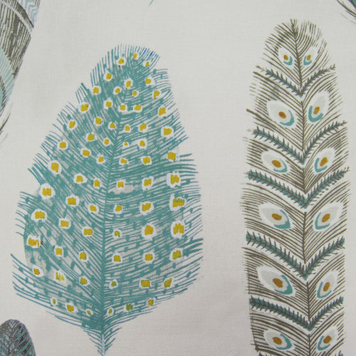 Abstract Blue Fabric - Samui Print Printed Linen Fabric (By The Metre) Peacock Voyage Maison