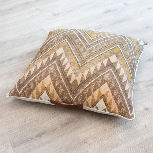 Abstract Brown Cushions - Sandoval Printed Floor Cushion Sepia Voyage Maison