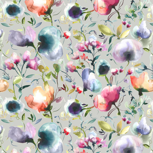 Floral Pink Fabric - Santana Printed Linen Fabric (By The Metre) Lotus Voyage Maison