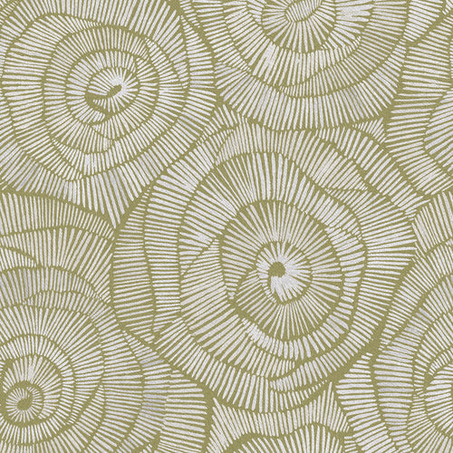 Floral Green Wallpaper - Sanur  1.4m Wide Width Wallpaper (By The Metre) Meadow Voyage Maison