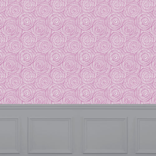 Floral Pink Wallpaper - Sanur  1.4m Wide Width Wallpaper (By The Metre) Peony Voyage Maison