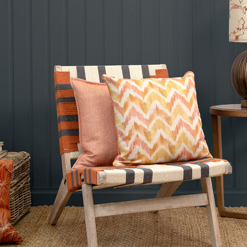 Geometric Orange Cushions - Savannah Printed Feather Filled Cushion Amber Additions