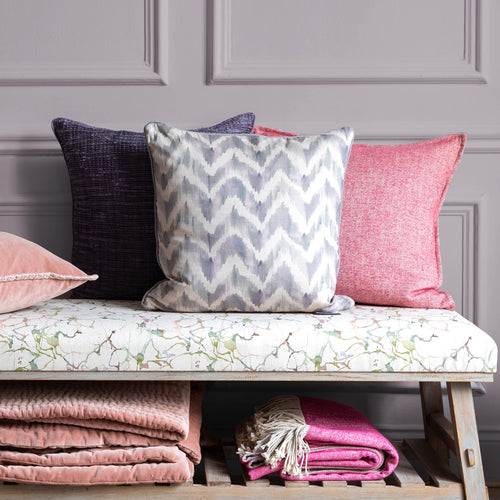 Geometric Purple Cushions - Savannah Printed Feather Filled Cushion Violet Additions