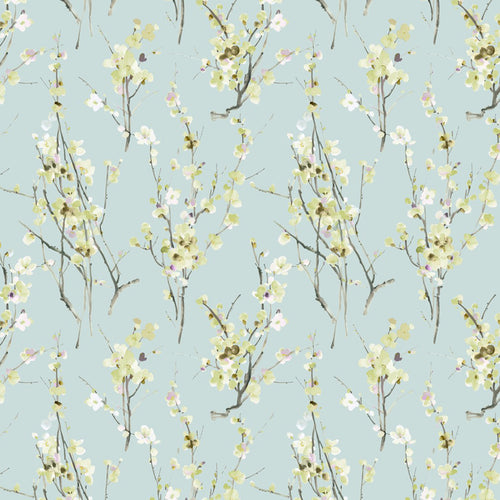 Floral Blue Fabric - Saville Printed Cotton Fabric (By The Metre) Spring Meadow Voyage Maison