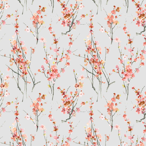 Floral Grey Fabric - Saville Printed Cotton Fabric (By The Metre) Russet Stone Voyage Maison