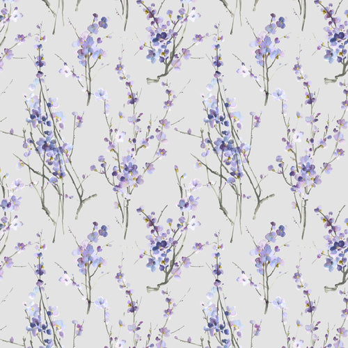 Floral Blue Fabric - Saville Printed Cotton Fabric (By The Metre) Violet Stone Voyage Maison