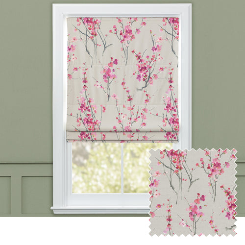 Floral Cream M2M - Saville Printed Cotton Made to Measure Roman Blinds Blossom/Stone Voyage Maison