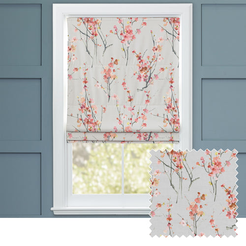 Floral Grey M2M - Saville Printed Cotton Made to Measure Roman Blinds Russet Stone Voyage Maison