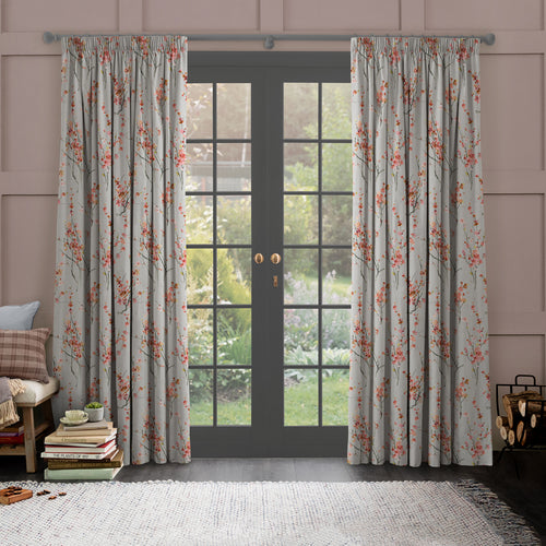 Floral Orange M2M - Saville Printed Made to Measure Curtains Stone Voyage Maison