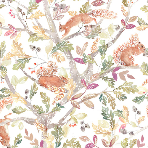 Animal Multi Wallpaper - Scurry Of Squirrels  1.4m Wide Width Wallpaper (By The Metre) Auburn Voyage Maison
