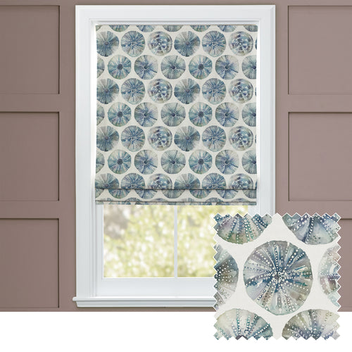 Abstract Grey M2M - Sea Urchin Printed Cotton Made to Measure Roman Blinds Slate Voyage Maison