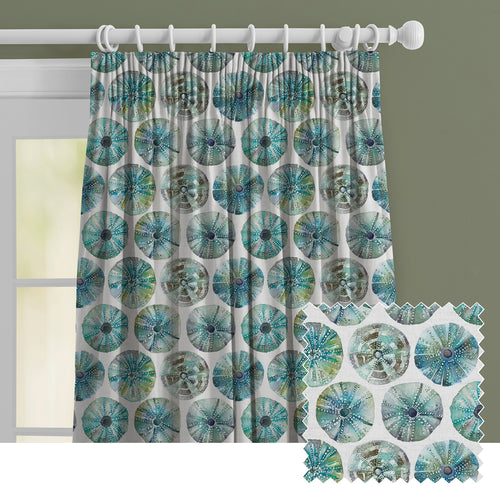 Abstract Blue M2M - Sea Urchin Printed Made to Measure Curtains Kelpie Voyage Maison