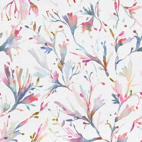 Floral Pink Fabric - Seaweed Printed Cotton Fabric (By The Metre) Abalone Voyage Maison