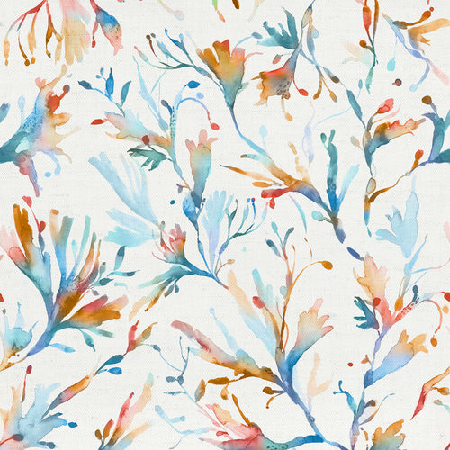 Floral Blue Fabric - Seaweed Printed Cotton Fabric (By The Metre) Cobalt Voyage Maison