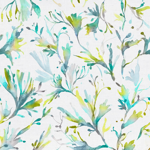 Floral Blue Fabric - Seaweed Printed Cotton Fabric (By The Metre) Kelpie Voyage Maison
