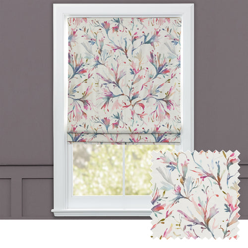 Floral Pink M2M - Seaweed Printed Cotton Made to Measure Roman Blinds Abalone Voyage Maison