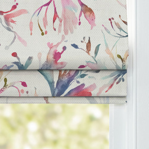 Floral Pink M2M - Seaweed Printed Cotton Made to Measure Roman Blinds Abalone Voyage Maison