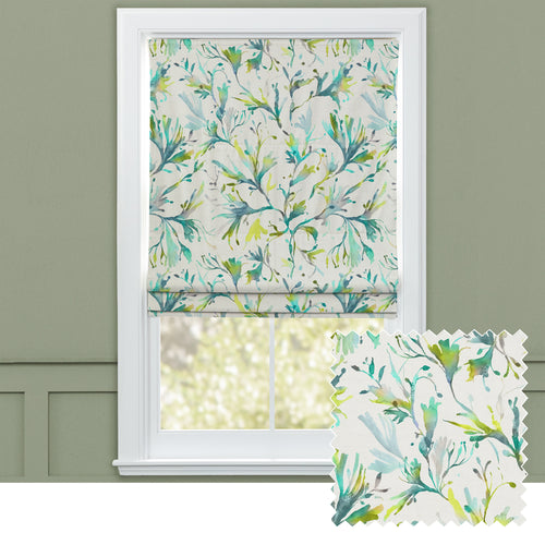 Floral Blue M2M - Seaweed Printed Cotton Made to Measure Roman Blinds Kelpie Voyage Maison