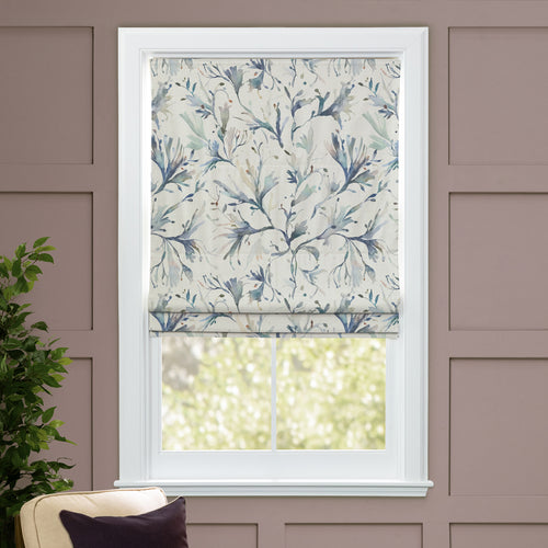 Floral Grey M2M - Seaweed Printed Cotton Made to Measure Roman Blinds Slate Voyage Maison