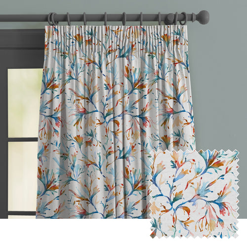 Floral Blue M2M - Seaweed Printed Made to Measure Curtains Cobalt Voyage Maison