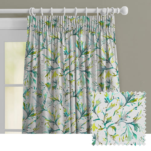 Floral Blue M2M - Seaweed Printed Made to Measure Curtains Kelpie Voyage Maison