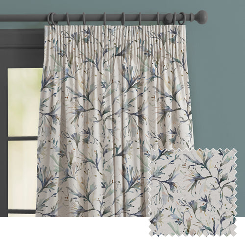 Floral Grey M2M - Seaweed Printed Made to Measure Curtains Slate Voyage Maison