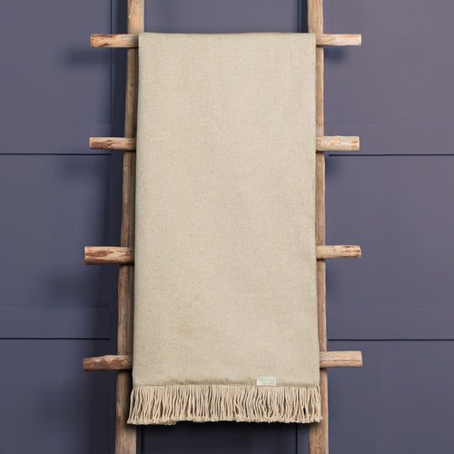 Plain Cream Throws - Selkirk Woven  Throw Cashew Additions