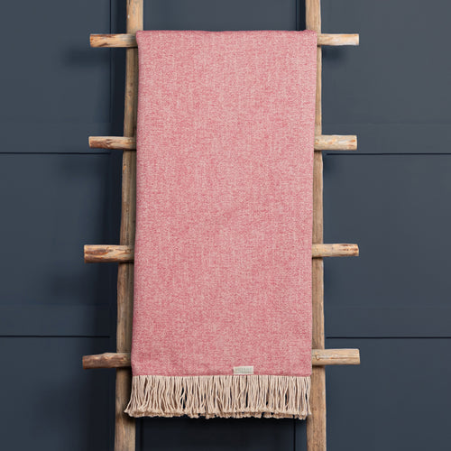 Plain Pink Throws - Selkirk Woven  Throw Rosehip Voyage Maison