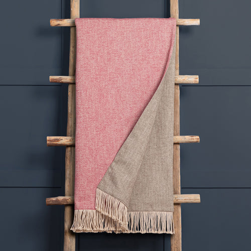 Plain Pink Throws - Selkirk Woven  Throw Rosehip Voyage Maison