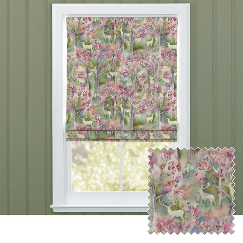 Animal Pink M2M - Seneca Forest Printed Cotton Made to Measure Roman Blinds Spring Voyage Maison
